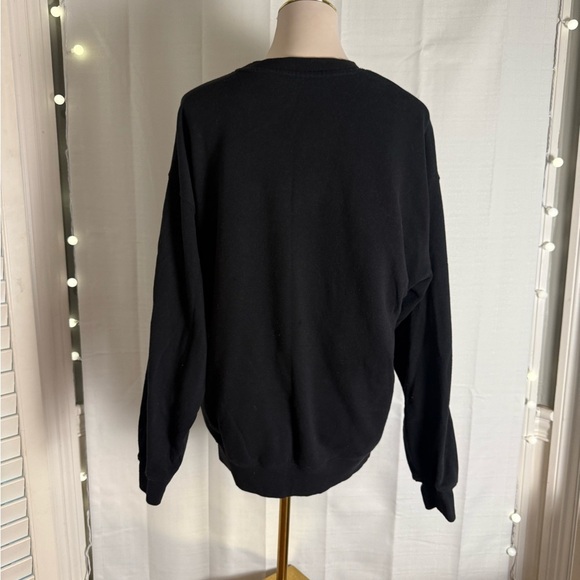 Goodie Two Sleeves Champagne Bottle Sweatshirt Black Pullover Crewneck Medium - Picture 2 of 6